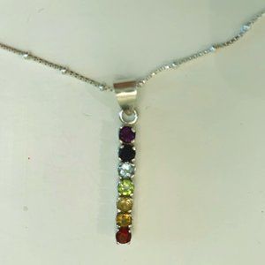 The Healing 7 Chakras Necklace Silver and Crystals